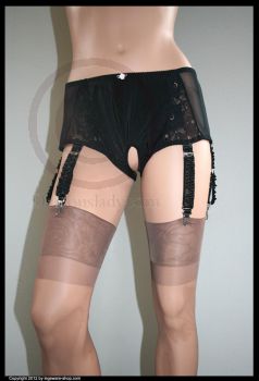 Legsware Black Open 6 Strap Garter Panty