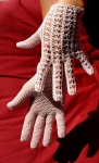 Vintage hand made crocheted white ladies gloves
