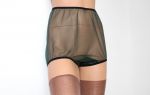 Legsware Pin-Up Style Dark Green Sheer Nylon Panty Slip
