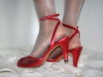 Beautiful Red Shoes with glitter sparkle finish