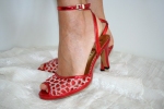 Beautiful red Shoes with glitter sparkle finish