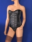 Preview: Schwarze Corsage mit weißen Punkten Large