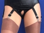 Preview: Sexy Schwarze 6er Strapsshort Ouvert