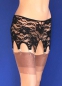 Preview: Sexy schwarzer Blumendesign Strapshalter mit 8 Haltern