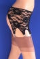 Preview: Sexy schwarzer Blumendesign Strapshalter mit 8 Haltern