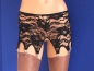 Preview: Sexy Schwarzer Blumendesign Strapshalter mit 8 Haltern