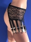 Preview: Schwarzer Spitzen Strumpfhalter mit 12 Haltern