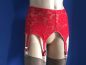Preview: Roter Blumendesign Strumpfhalter mit 6 Haltern