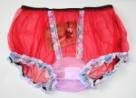 Preview: Retro Style Sissy Nylon Panty Hot Red 3XL