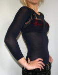 Preview: Sexy Transparentes Nylon Langarm Top 245