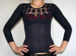 Preview: Sexy Transparentes Nylon Langarm Top 245