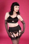 Preview: Black Sexy Garter Belt with 8 Metal Garters