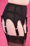 Preview: Black Sexy Garter Belt with 8 Metal Garters