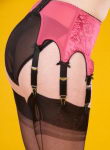 Preview: Satin Jacquard Style Pink Strapshalter mit 8 Haltern