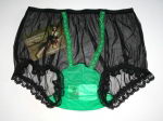 Preview: Nylon Höschen Schwarz Sexy Vintage Style Large