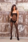 Preview: Catsuit Bodystocking ouvert Criss-Cross schwarz