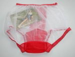 Preview: Retro Style White Sheer Nylon Pin Up Panty