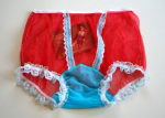 Preview: Reizvolles Pin Up Style Nylonhöschen Rot XL