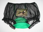 Preview: Nylon Höschen Schwarz Sexy Vintage Style Large