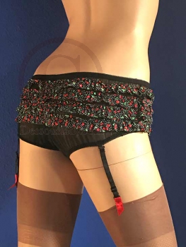 Süsses Höschen mit Kirschen Print und 4 Strapsen