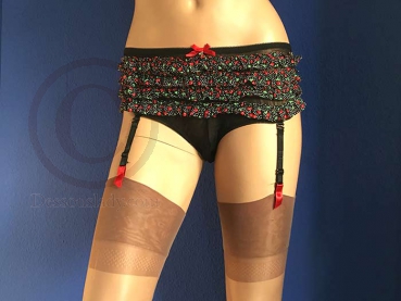 Süsses Höschen mit Kirschen Print und 4 Strapsen