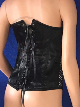 Schwarze Corsage mit weißen Punkten Large