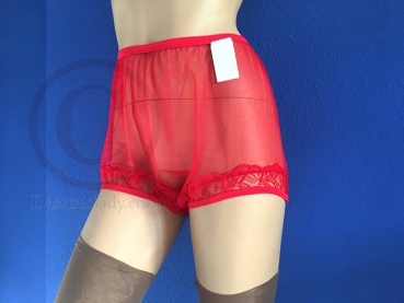 Vintage Style Nylon Panty Red Sheer Pin-Up