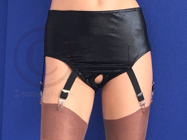 Sexy Schwarze 6er Strapsshort Ouvert