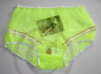 Rockabilly Style Sheer Neon Yellow Nylon Panty 3XL