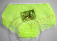 Rockabilly Style Sheer Neon Yellow Nylon Panty 3XL