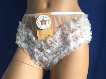 White Ruffled CanCan Hot Pants Medium