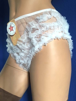 Retro Style Black Ruffled CanCan Hot Pants