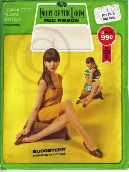 2 Pairs Fruit of the Loom Deluxe vintage Stockings Size 8,5-9