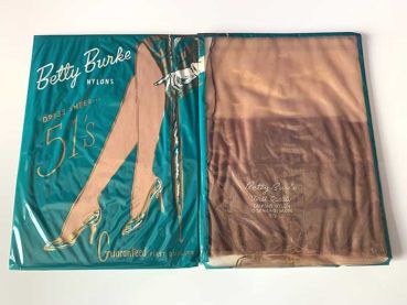 Betty Burke Vintage US Nahtnylonstrümpfe schwarze Naht 9,5