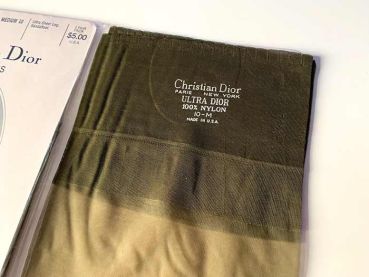 Dior Sandalfoot Vintage Nylonstrümpfe Olive Nylons US 10 M