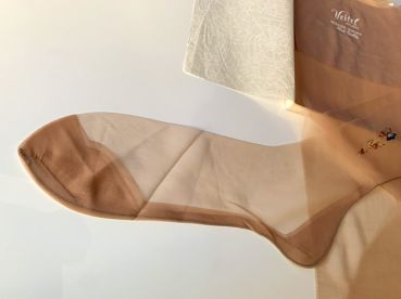 Veitel handbemalte Schmetterling Vintage Nylonstrümpfe US 10,5 Lang
