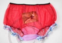 Retro Style Sissy Nylon Panty Hot Red 3XL