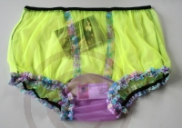 Retro Style Sissy Nylon Panty Neon Yellow 3XL