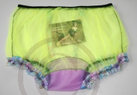Retro Style Sissy Nylon Panty Neon Yellow 3XL