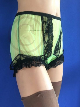 50/60er Nylon PIN UP Panty 100% Nylon Grün/Schwarz