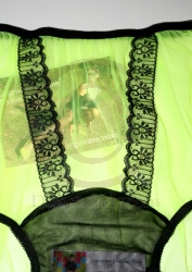 Pin Up Style Neon Green Nylon Panty Large