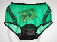 Vintage Style Green Nylon Panty Large
