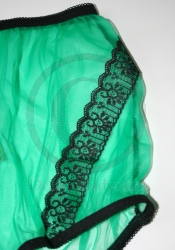 Vintage Style Green Nylon Panty Large