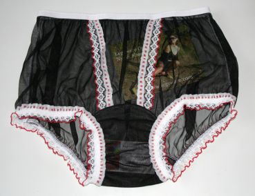 Vintage Look Sexy Black Nylon Panty Large