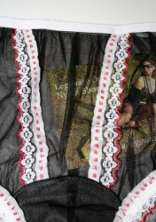 Vintage Look Sexy Black Nylon Panty Large