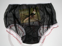 Vintage Look Sexy Black Nylon Panty Large