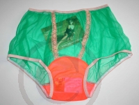 Retro Rockabilly Style Green Nylon Panty