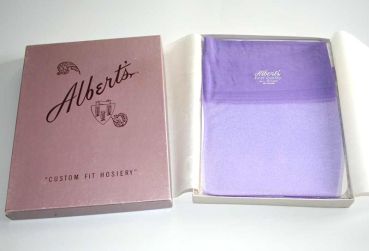 Alberts alte glänzende Lila US Nylonstrümpfe Gr. 11
