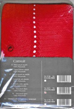 Sexy Roter Netz Catsuit Ouvert