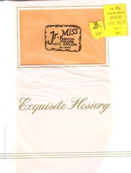 Jr. Miss alte US Nylon Strümpfe Orange Gr 8,5